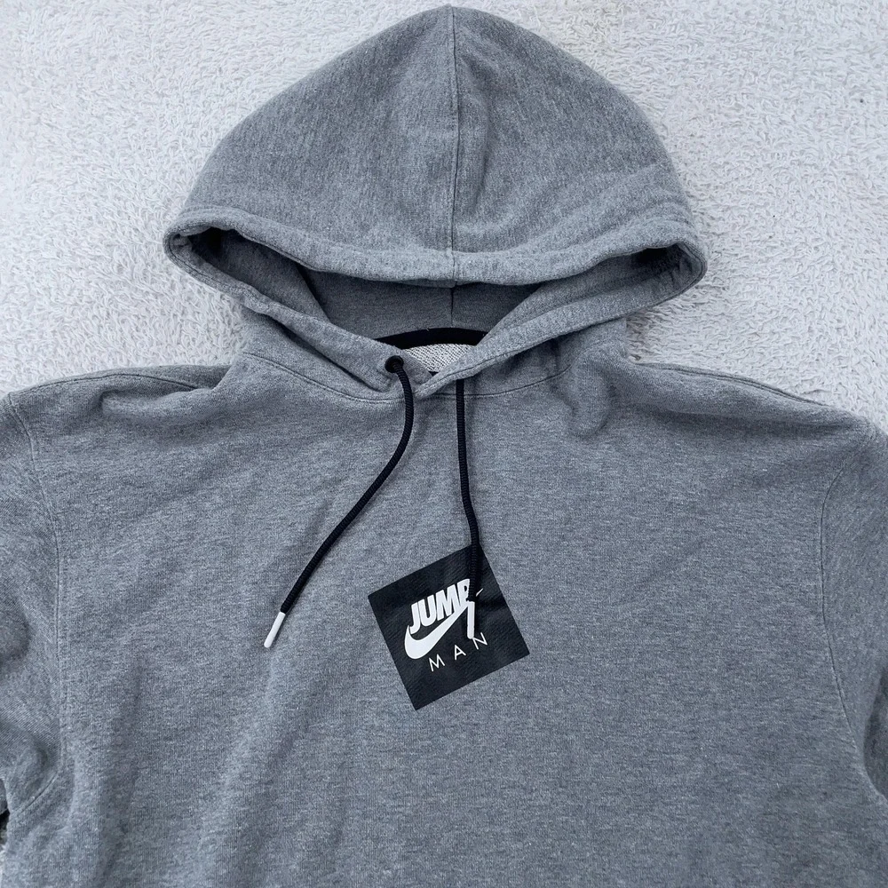 Nike Air Jordan Hoodie Mens Medium Standard Fit‎ Gray Jumpman Graphic Sweatshirt